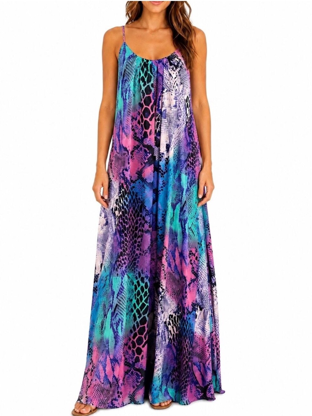 Show Me Your MuMu vibrant snakeskin print maxi dress